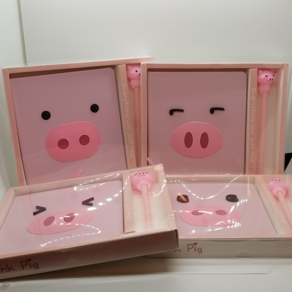 4 sets of pig notebooks gift set